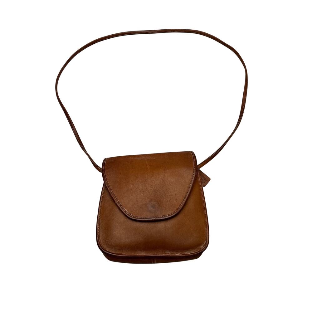 Vintage Coach Lindsay Brown Leather Crossbody Bag Purse USA